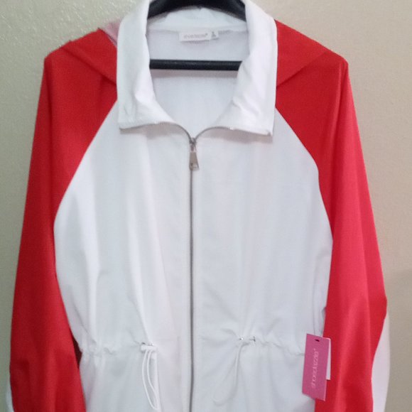 SHOEDAZZLE ANORAK JACKET/DRESS RED/WHITE SIZE M - Picture 2 of 8